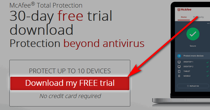mcafee free trial for mac